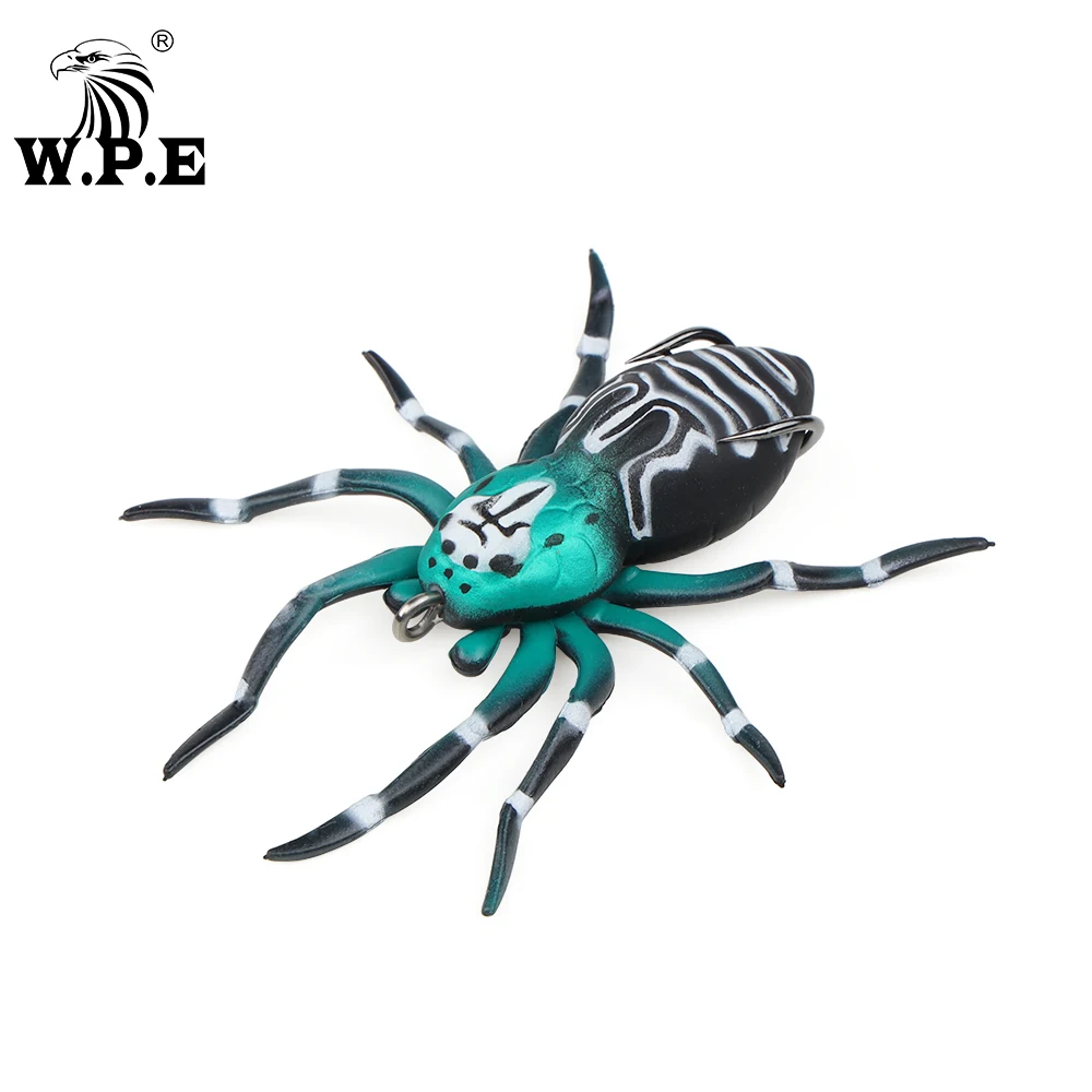 W.P.E Hot Selling 7.5cm 7.6g 8colors Floating Spider Lures Artificial Soft Rubber Fishing Baits Fishing Lures