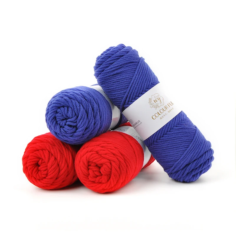 
YUANSHI Wholesale Soft Fancy yarn Hilo Algodon Big Thick Milk Cotton Yarn 8Ply 100g for Crochet 