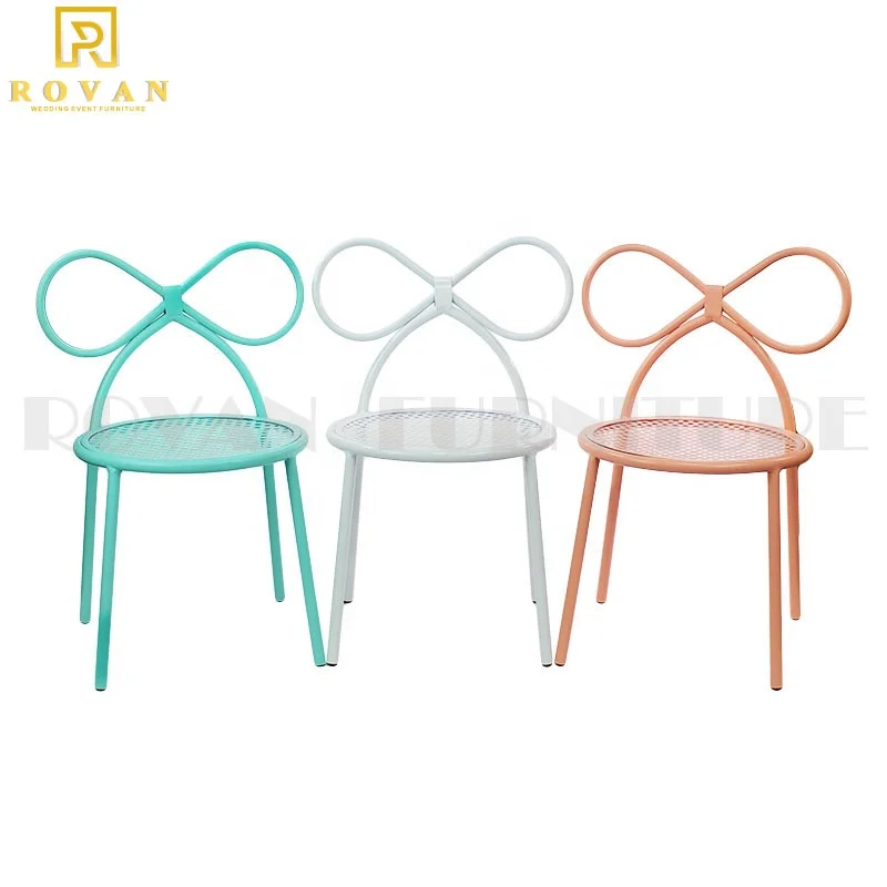 Simple lounge Home study kids metal iron stackable chairs for children party and wedding chair