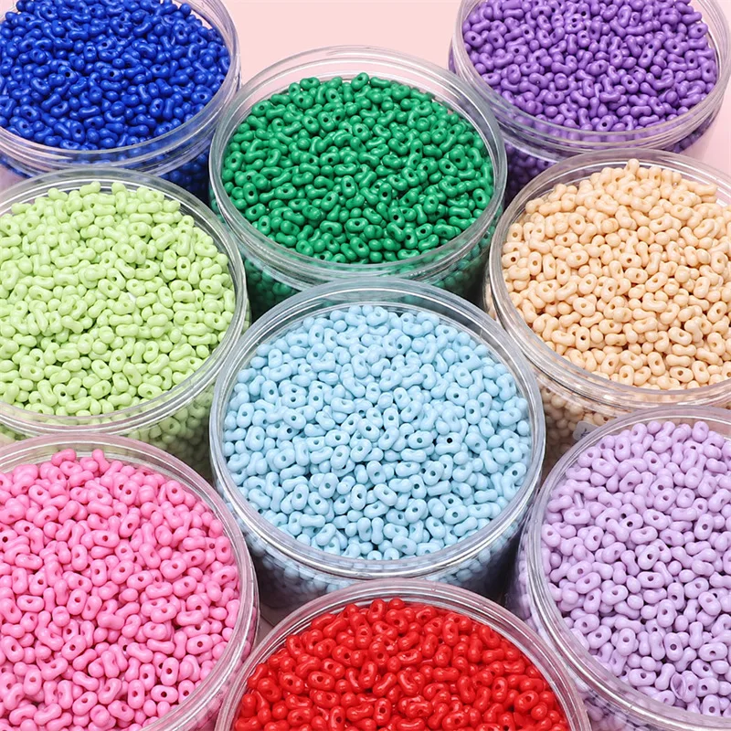 Hot Sales 4*6mm 500g Solid Color Plastic Peanut Seed Beads for DIY , Loose Acrylic Peanut Beads for Bracelet
