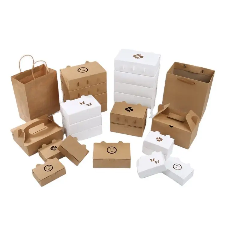 Custom disposable 16 26 32oz kraft packaging pail for food takeout takeaway rice chinese noodle packing paper box with handle
