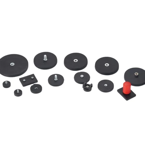 Rubber Coated Disc Neodymium Magnet Super High Friction Magnet Round Magnetic Base