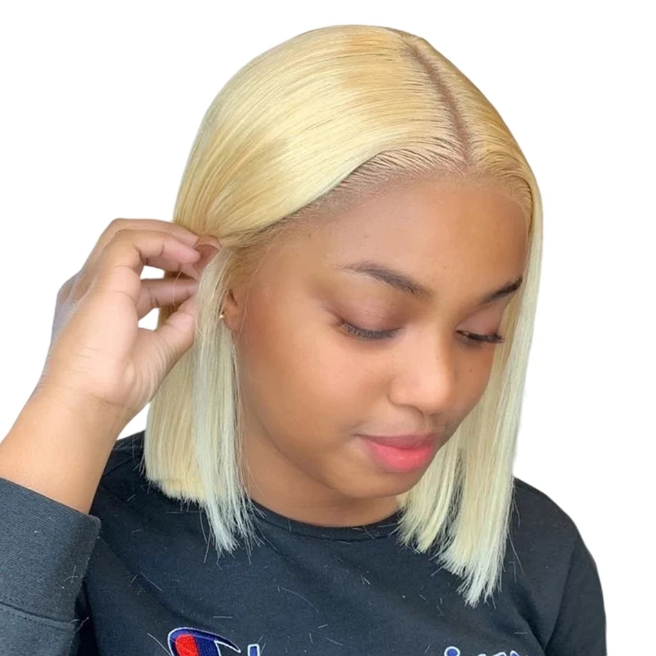 Honey Blonde 613 Short Glueless Full Hd Lace Bob Wig Human Hair Lace Front Closure Human Hair Wigs For Black Women