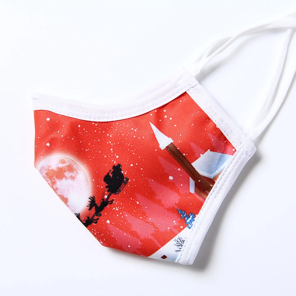 
Three layers washable reusable custom printing pattern RPET fabric face shield with adjustable buckle and stopper beads 