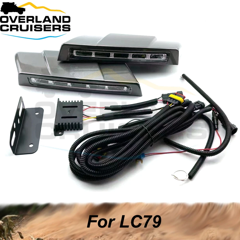 Хит продаж, 5 светодиодных дневных ходовых огней для Land Cruiser single/dual pick up LC79, все годы