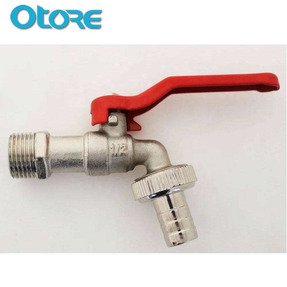 Aolong High Quality 1/2 Inch Nickel Plated Brass Garden Bibcock Tap With Brass Body