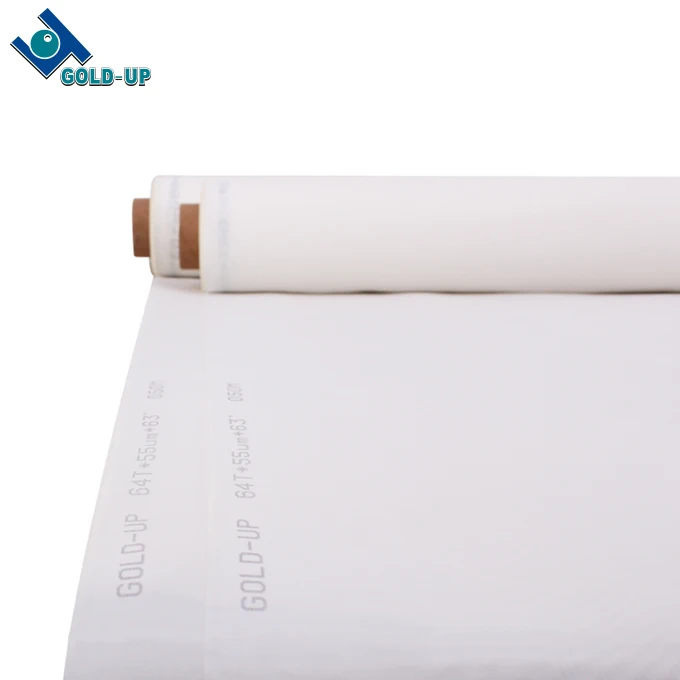 Gold-up 100% monofilament polyester silk screen printing mesh for porcelain /cloth/textile/ PCB printing