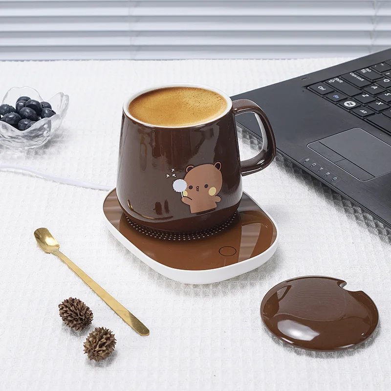 Smart Constant Temperature 55 Degree New Auto Coffee Mug Warmer Cup Wireless Charger Coffee Mug For Home Office