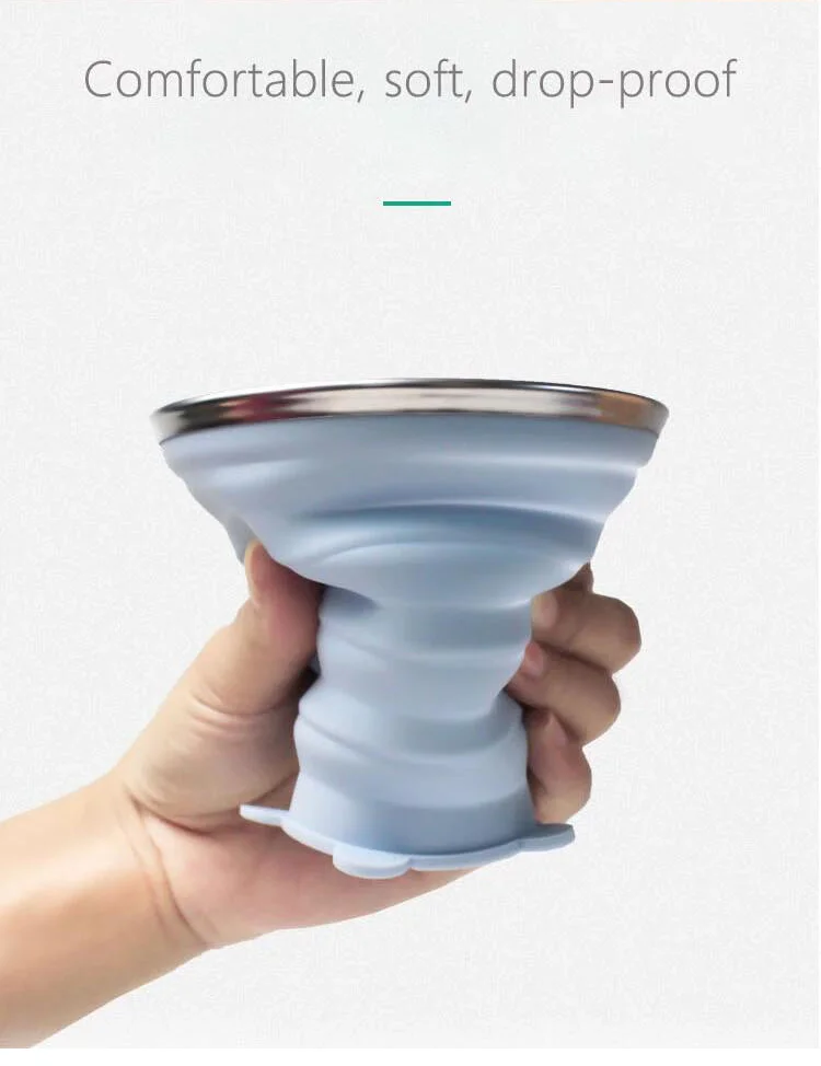 9-year Factory Free Sample Custom Logo Colors Portable Coffee Cup Foldable Silicone Collapsible Cup For Outdoor