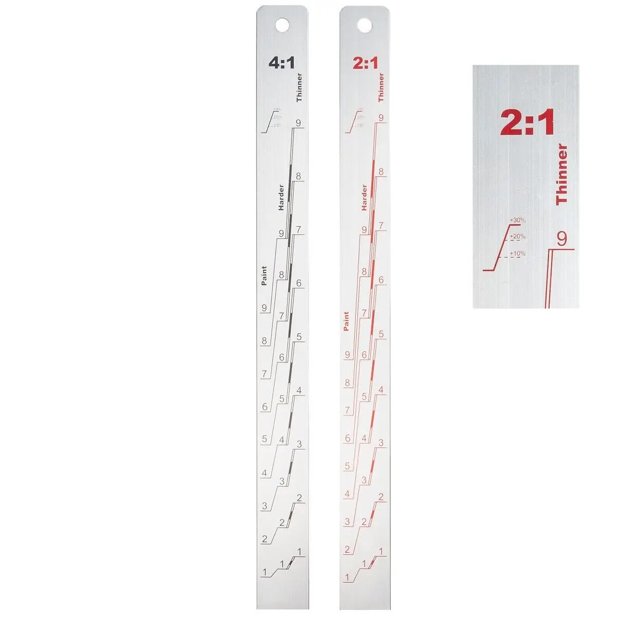 2:1 And 4:1 Measuring Stirring Stick Standard Car Paint Mixing Ruler Suitable For Cars Automotive Painting