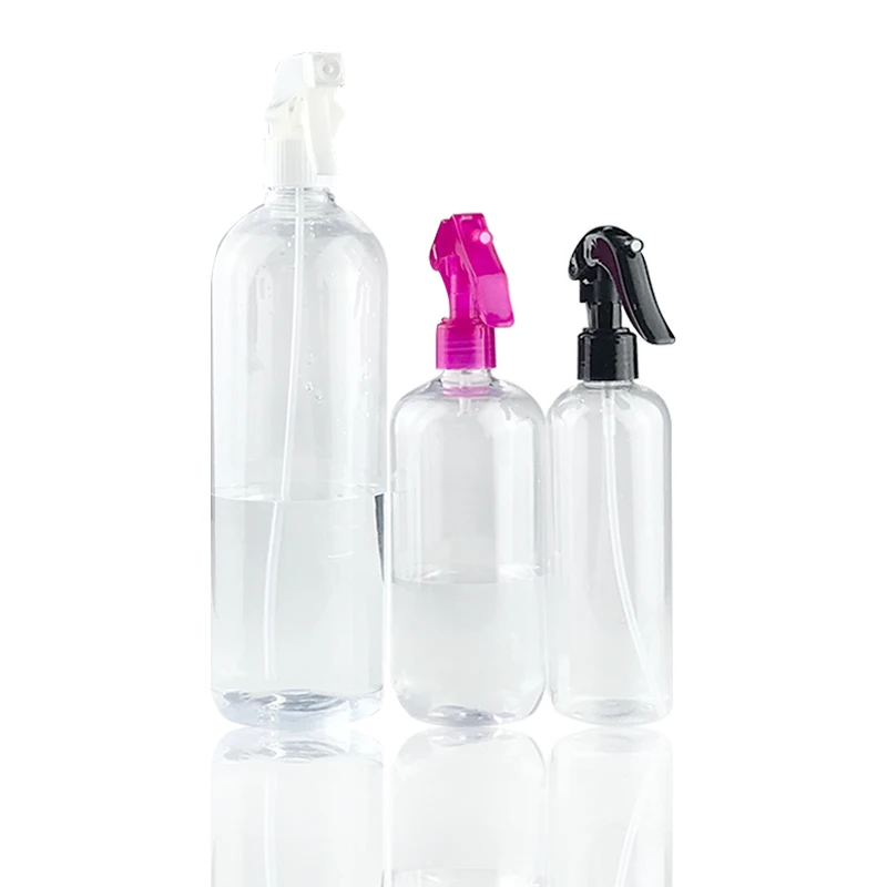 Custom Clear Fine Mist Hair Spray Bottles With Trigger 100ml 300ml 500ml Empty Plastic Bottle Sprayers Hand Trigger Spray Bottle