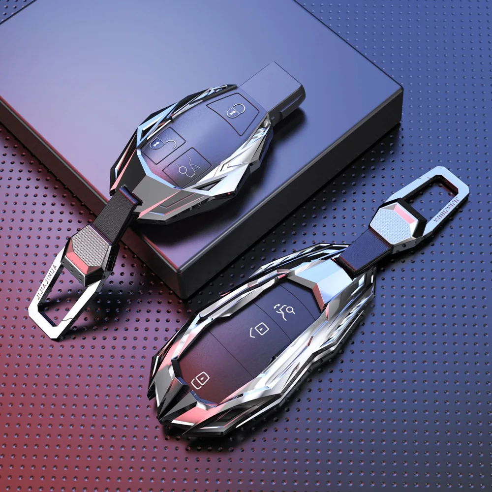 Key Fob Cover Case Keychain for Mercedes Benz CLA CLS CLK GLK GLA AMG GL ML SLK