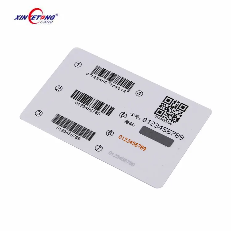 QR CODE Barcode numbers printable 85.5x54mm PVC Plastic Gift Card
