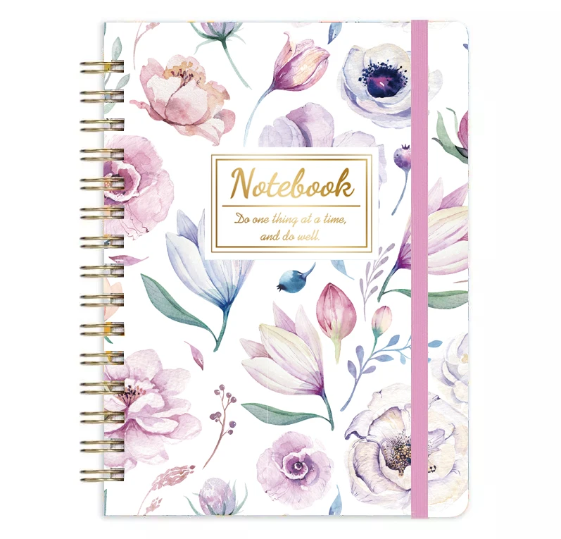 Factory High Quality Pink Interior Page Format Spiral Notebook Custom Hardcover Cute Kawaii Spiral Business Notebook