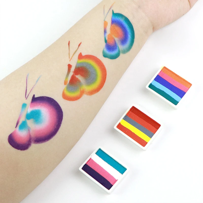 Private Label Wholesale Split Rainbow Colors Party Face Paint Water Based Body Art Painting Supplier for Kids Party