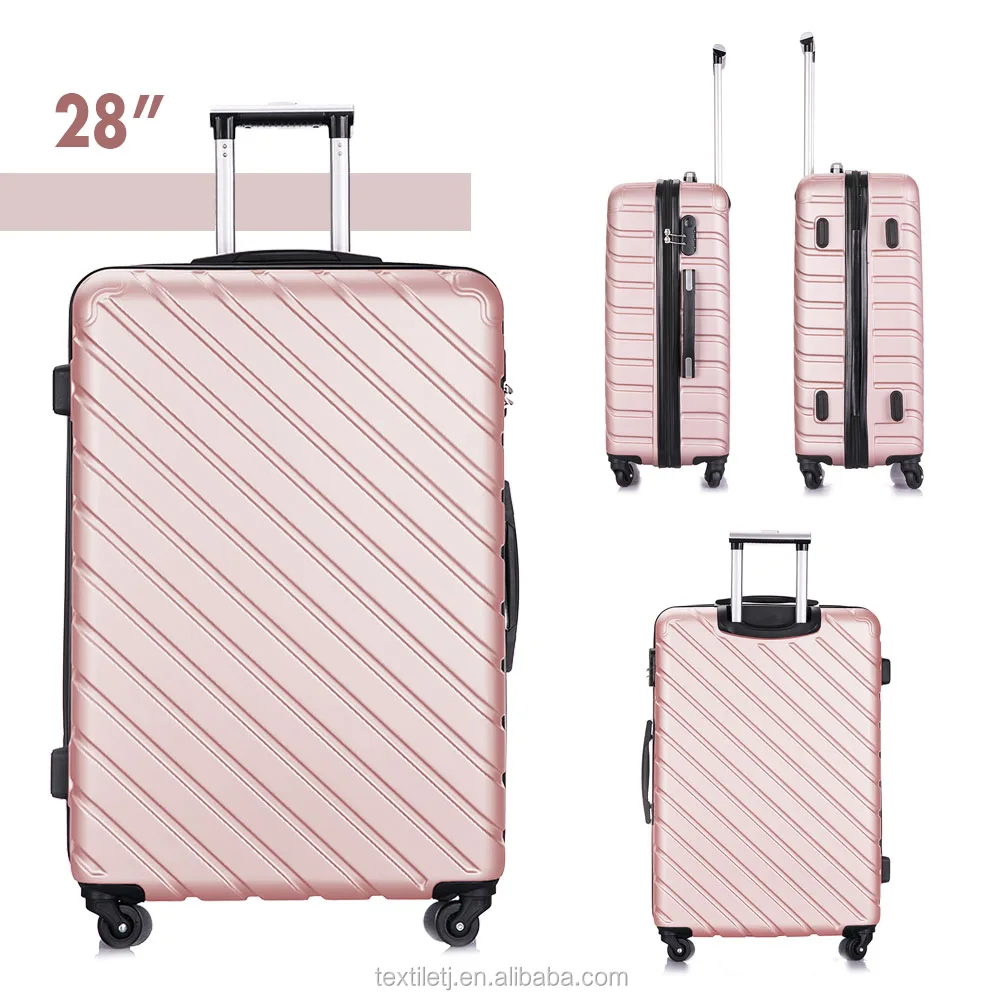 4 Pieces Luggage 18-28 Inch Hardshell Luggage Sets With Spinner Wheels Carry on Suitcase Rose Gold
