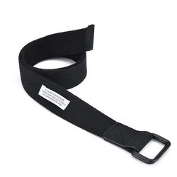 New canvas belt, black fusion double buckle belt for students, young men and women outdoor casual belt