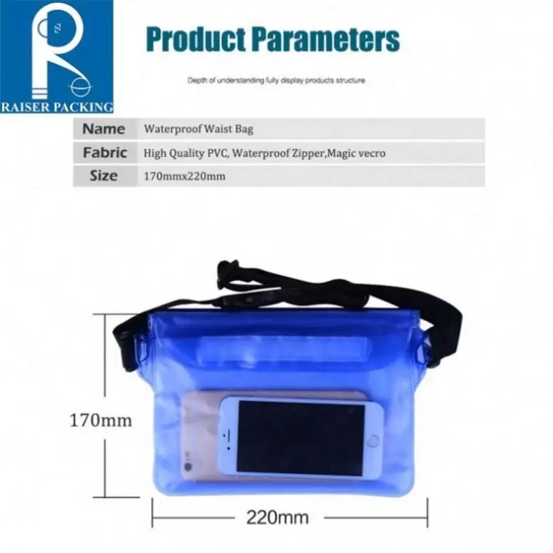 3 Layers Waterproof Sealing Drift Diving Swimming Waist Bag Skiing Snowboard Underwater Dry Shoulder Bag For Phone