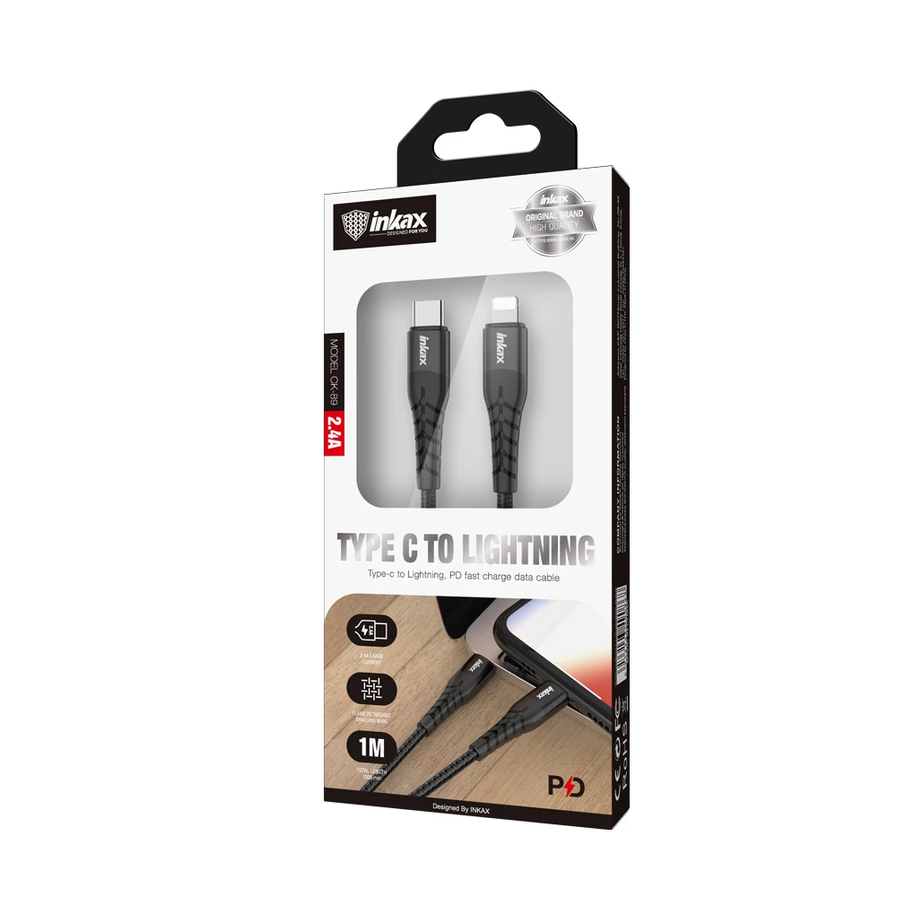 Inkax PD Fast  Charging Cable Type-c to Lightning  1M  Model : CK-89