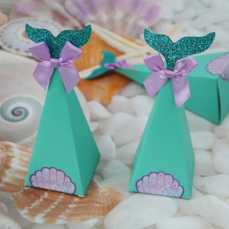 Spot wholesale mermaid triangle tower party candy box