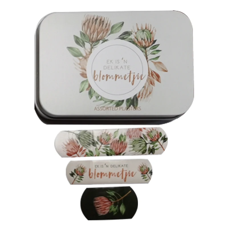 Waterproof bandaid Cartoon Cute Kids Adhesive First Aid Bandages in tin box