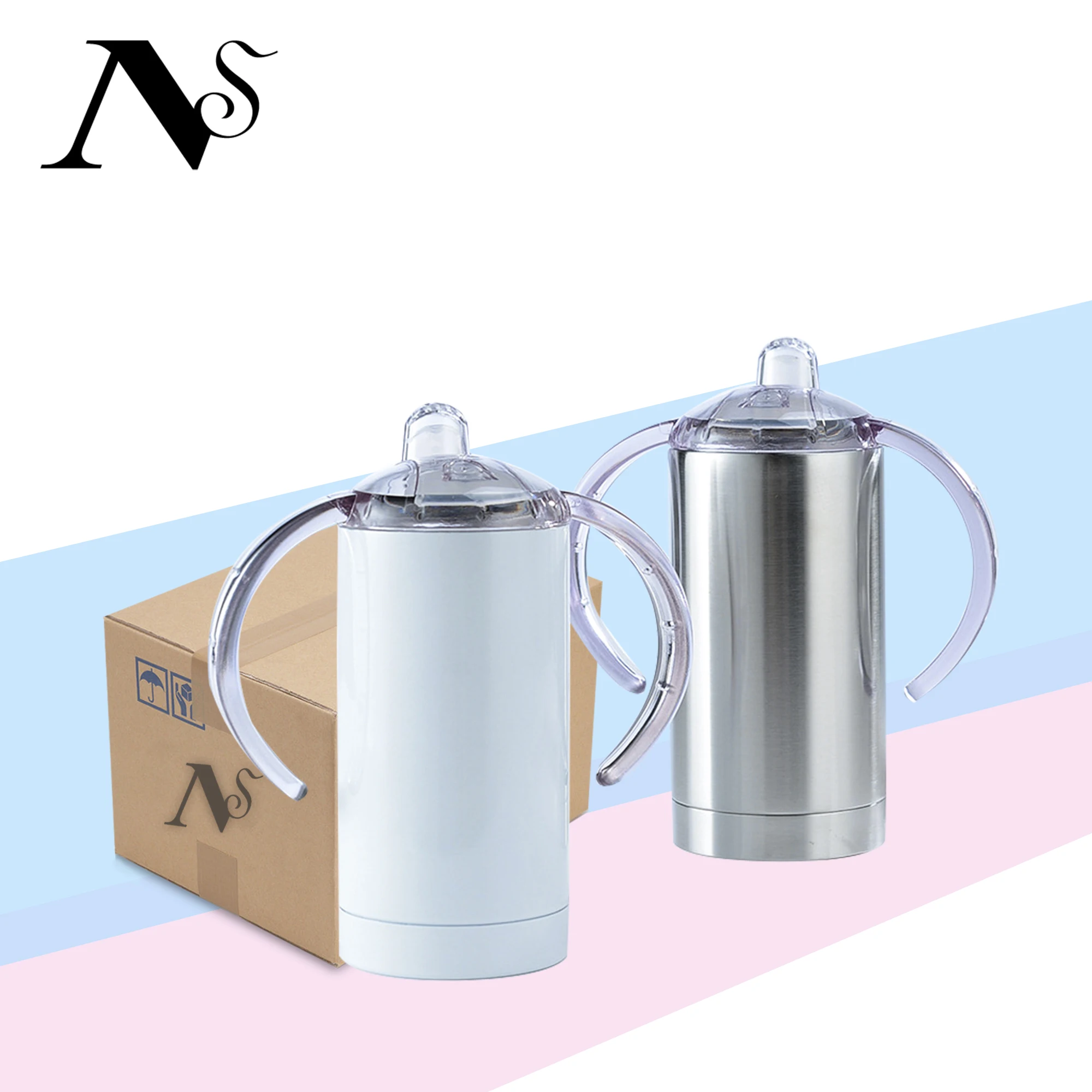 Wholesale 350ml kids water bottle white sublimation blank children's stainless steel insulated straight kids water tumblers