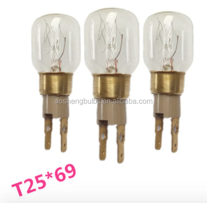 Whirlpool Oven bulb 230V15W  T8 BI-PIN bulb High temperature 300 degree lamp T25 T-CLCK Refrigerator bulb