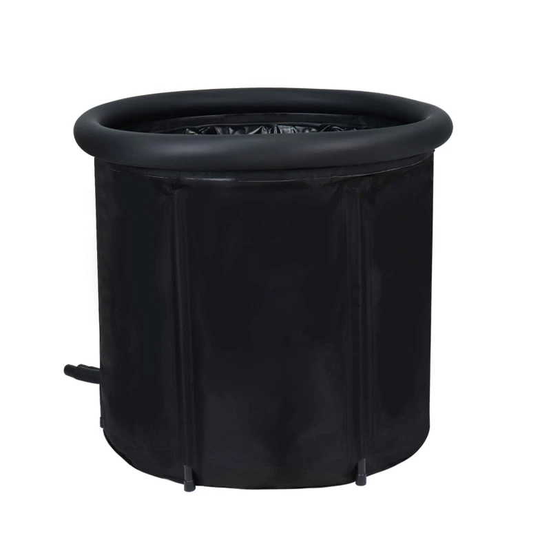Fast delivery outdoor portable ice barrel 80*75cm nylon  6-support rods ice bath tub for cold plunge recovery