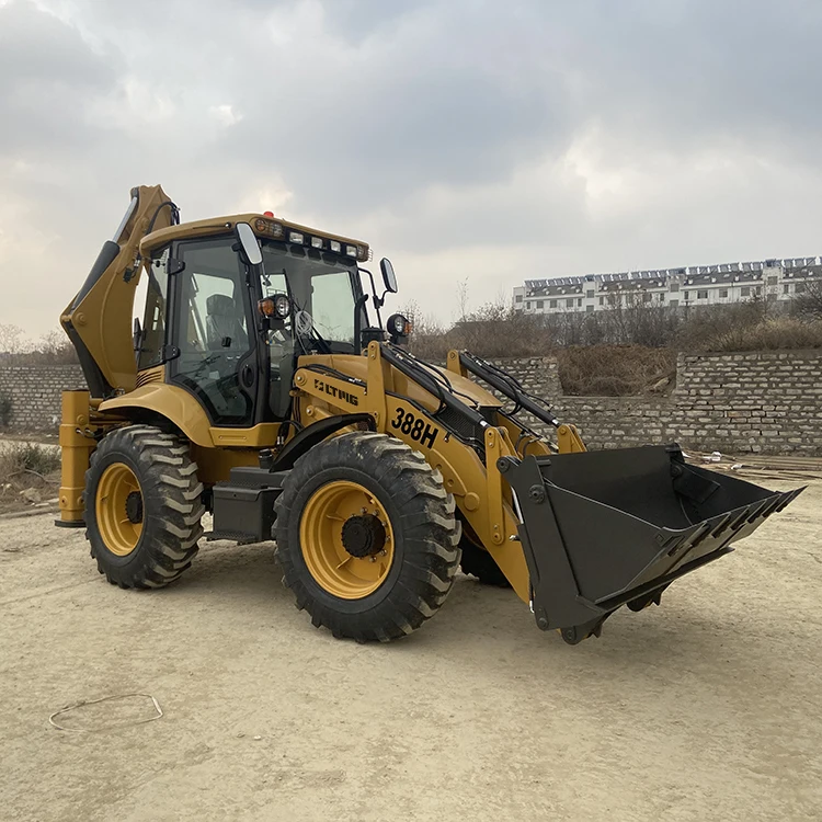 In stock Hydraulic Joystick Operation Articulated Backhoe Excavator Loader With CE