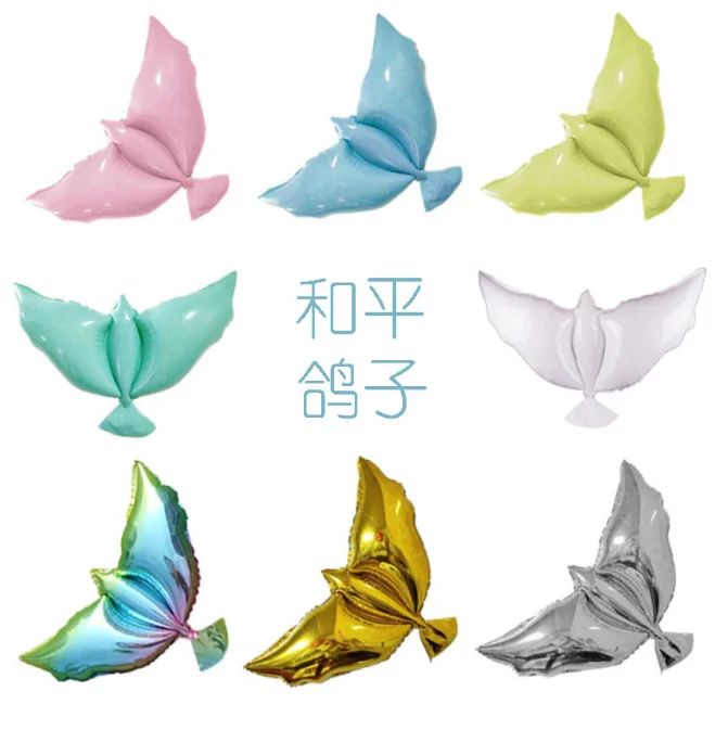 wedding photography decoration balloon large peace white dove PE aluminum foil balloon floating dove balloon