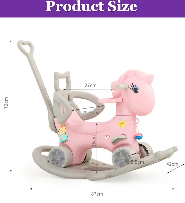 4 in 1 plastic rocking horse for gift / Ride on Animal Toys for baby 1 buyer
