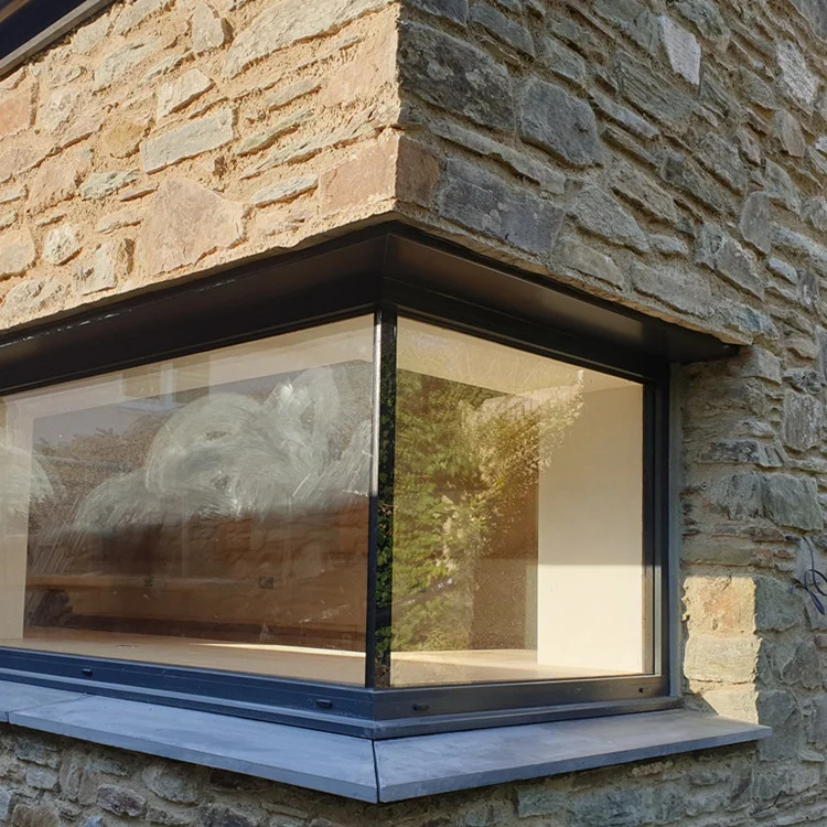 High Quality Hurricane Impact Double Glazed Big View Picture Double Pane Slim Frame  Aluminium Fixed Window