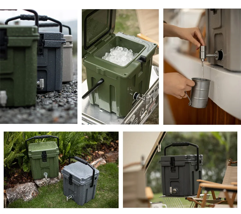 Best seller Portable 2.5Gallon Rotomolded Plastic Outdoor Camping Ice bucket optional water tap