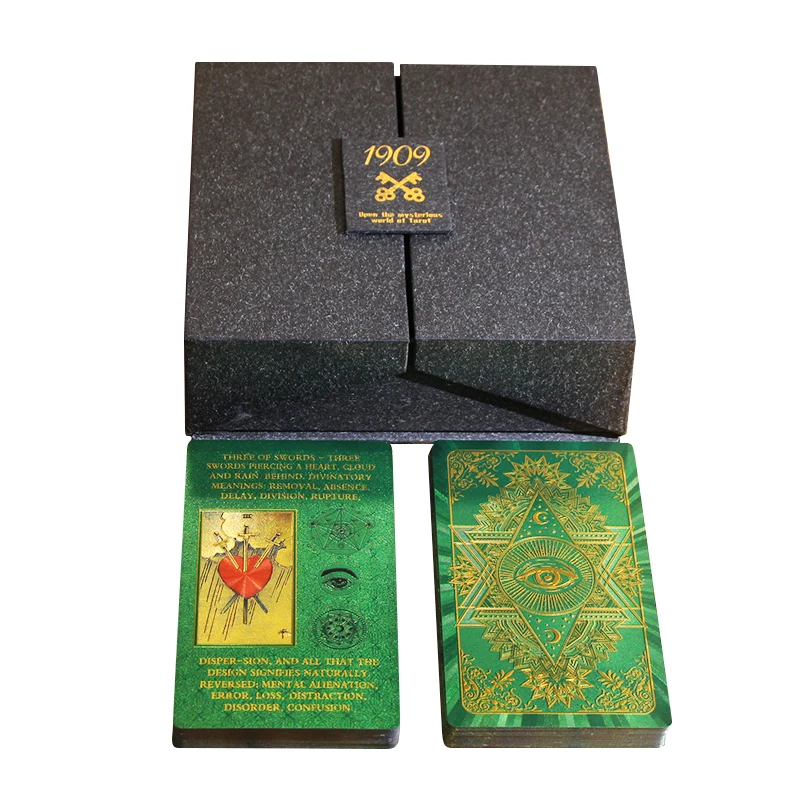 New High Quality Gold Foil Tarot Set Plastic12 X7cm PVC Tarot With Color Changing Printing