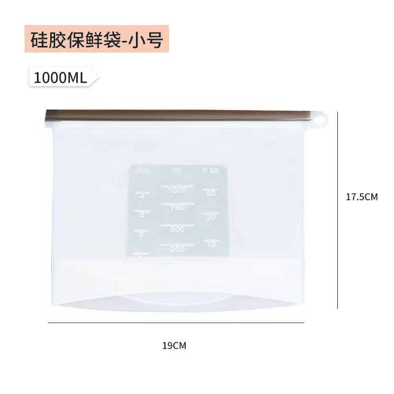 Reusable Dishwasher Safe Kitchen Freezer Keep Fresh Bag Leakproof Stand Up Silicone Food Storage Bags