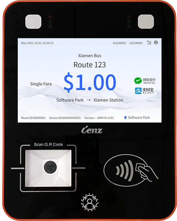 Lenz Android System Bus Validator with GPS 3G 4G QR NFC Contactless  payment