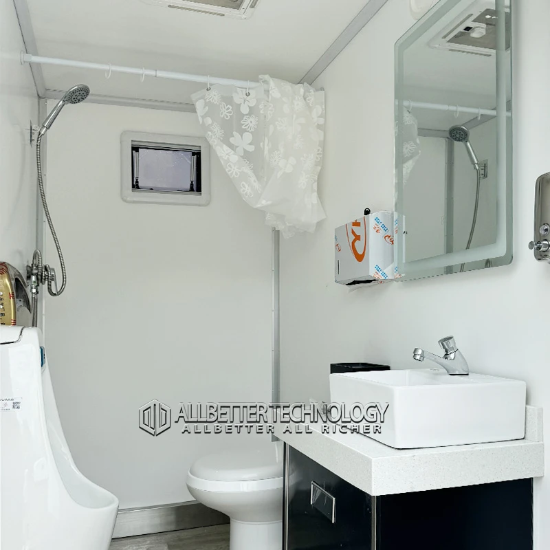 Allbetter Cheap Price Custom Size Mobile Toilet Mobile Portable Toilet Trailer Luxury Portable Bathroom Trailer