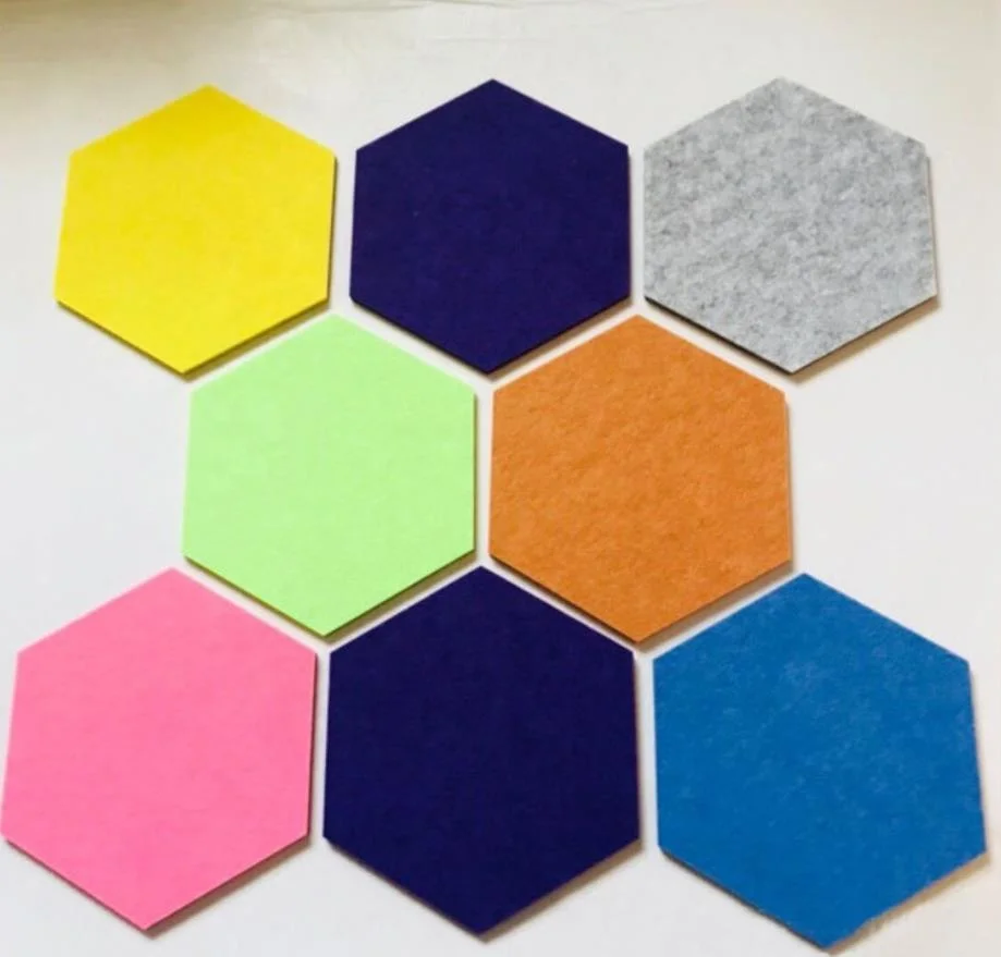 Cheap price 100% polyester hexagon acoustic wall panel Sound-absorbing board reducing felt
