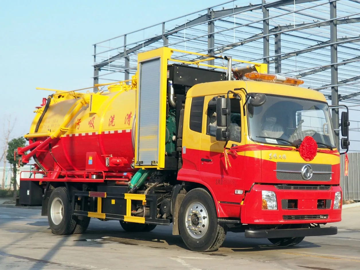 15m3 vacuum sewage suction truck price DONGFENG 6X4 vacuum suction sewage truck high pressure washing truck