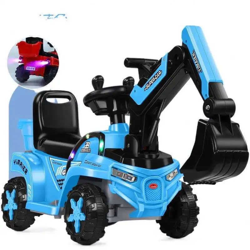 Mini Electric Excavator Ride-On Car Toy for Kids Outdoor Universal Engineering Vehicle Durable Plastic Material Sale!