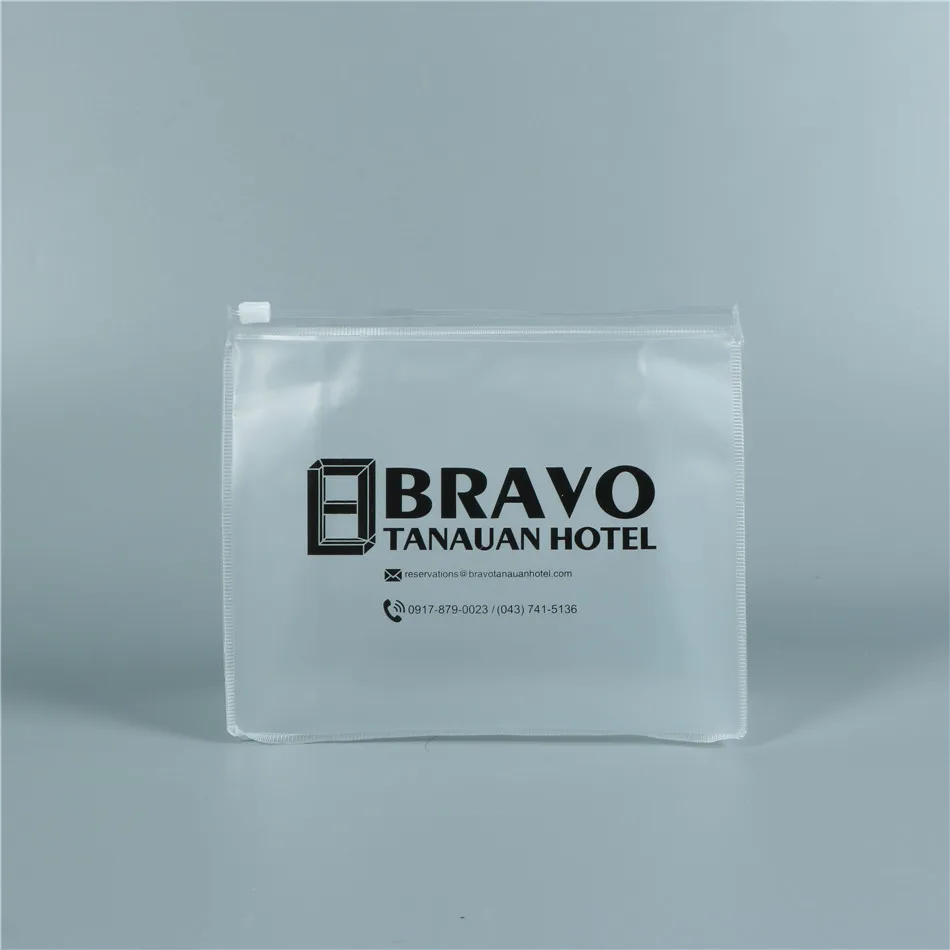 Custom Frosted PVC Slider Zip Lock Stand up Pouch Bag Translucent EVA Zip Bag For Skin Care Bottles Cosmetic Toiletry Packaging