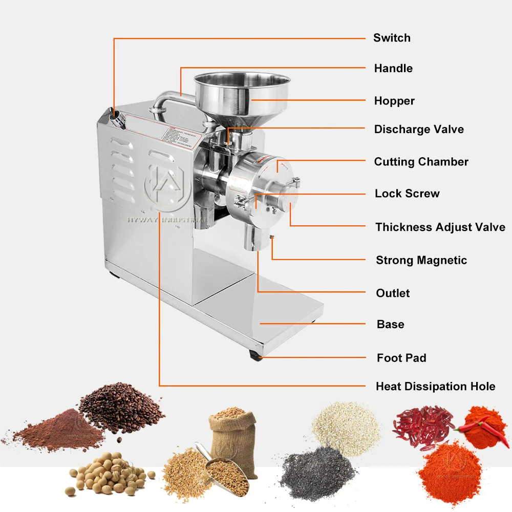 Factory 40/60/100kg/h Professional Grinding Disc Coffee Grinder Espresso Bean Machine for Sale