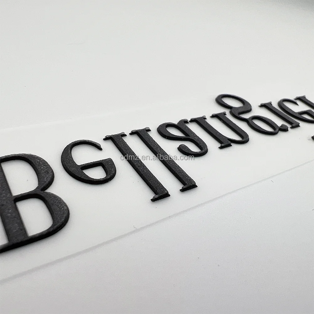 Kenteer Custom Screen Printing Washable Iron On T-shirt 3d Silicone Heat Transfer Sticker Press Logo Clothing Garment Label