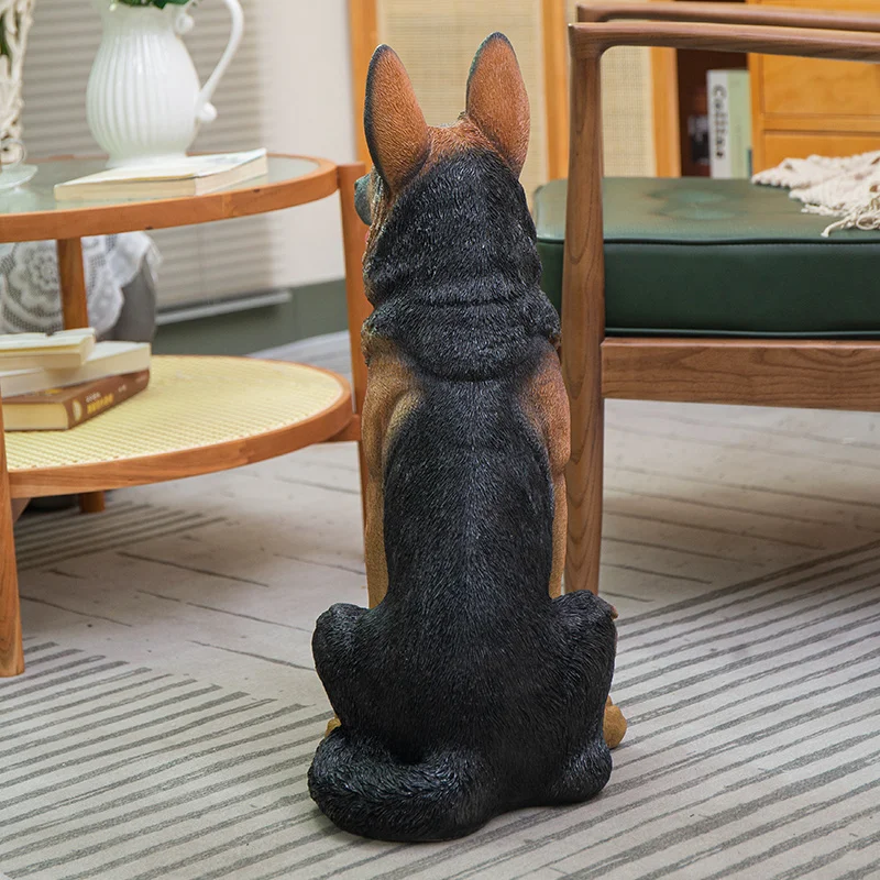 amazon hot sale animal figurines resin german shepherd statues garden dog sculpture