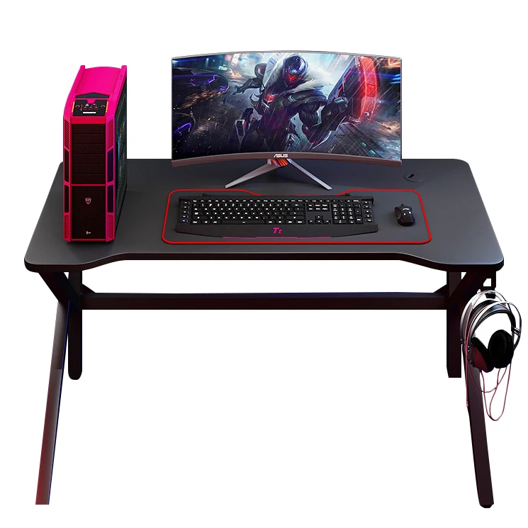  New Black White Ergonomic Corner Big Cheap Pink Pc Gaming Desk Rgb 1 Piece Chair 55