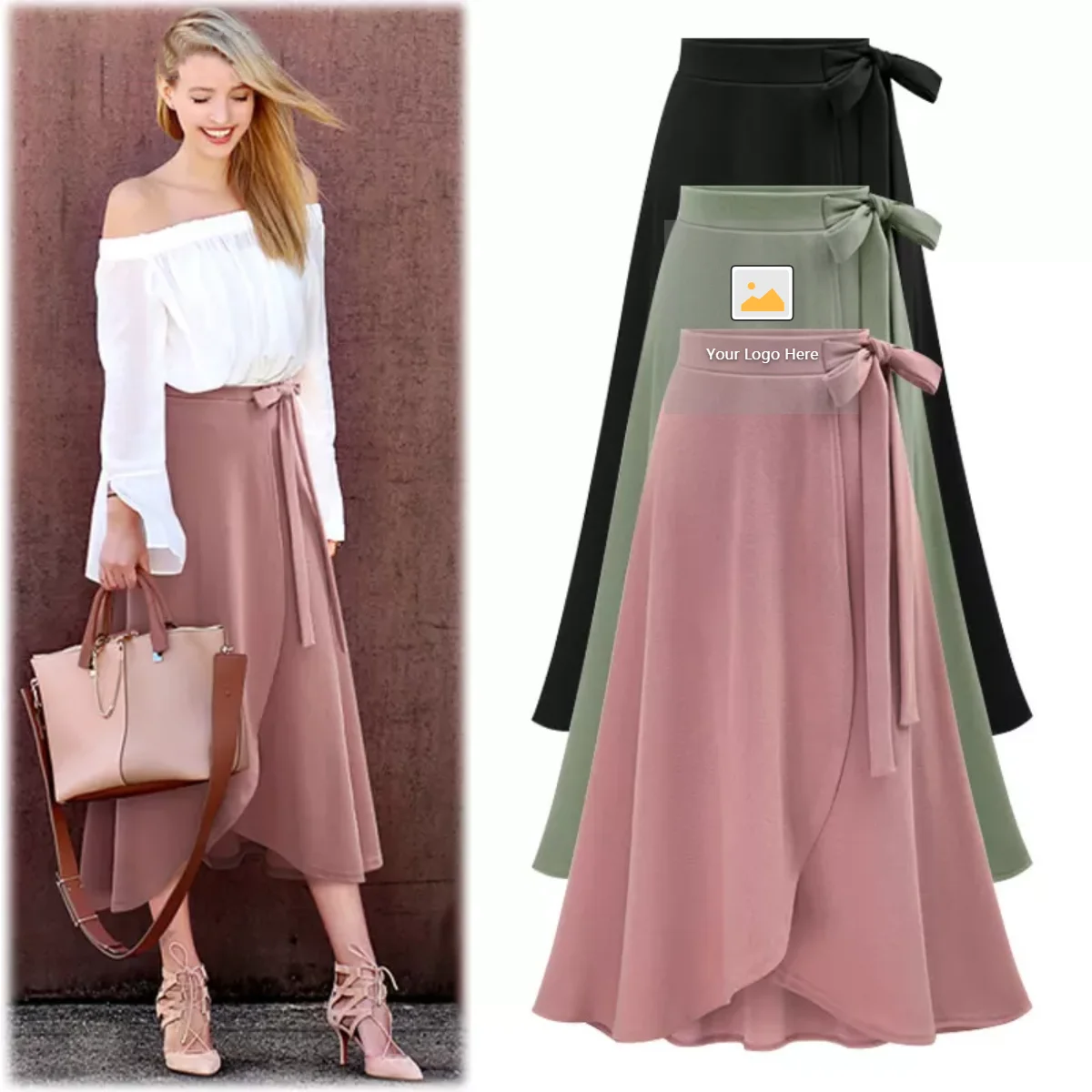 Wholesale Summer Ladies Plus Size Dress Elegant Skirt Maxi Long Straight For Womens Cheap Skirts Casual Plus Size Womens Skirts