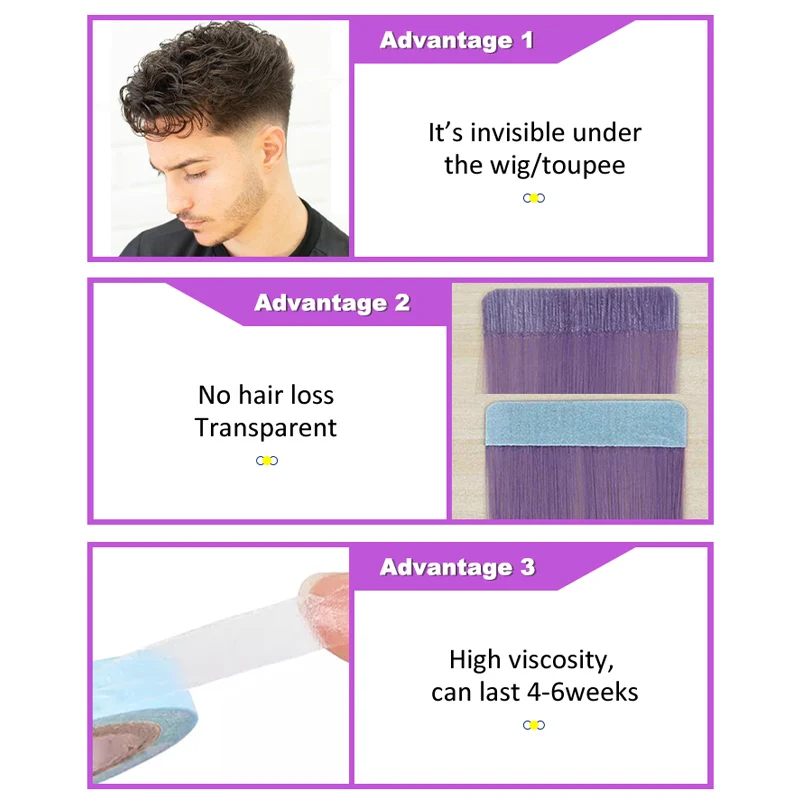 Lace Front Tape Roll Glue For Tape In Extensions For Hair Replacements Waterproof Strong Adhesive Double Tape Roller