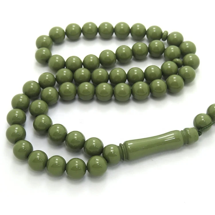 Necklaces Muslim Rosary Chain Bracelet Mate Wholesale Orange Red Resin Amber 10mm Muslim Prayers Beads