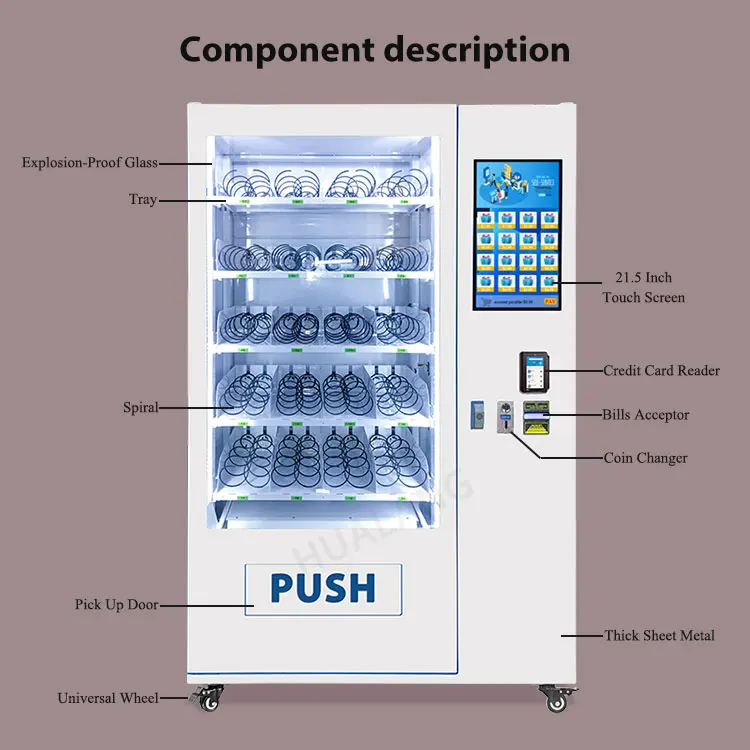 Classic Drink Vending Machine Cashless Vending Machine Spiral Vending Machine With 21.5 Inches Touch Screen For Wholesale