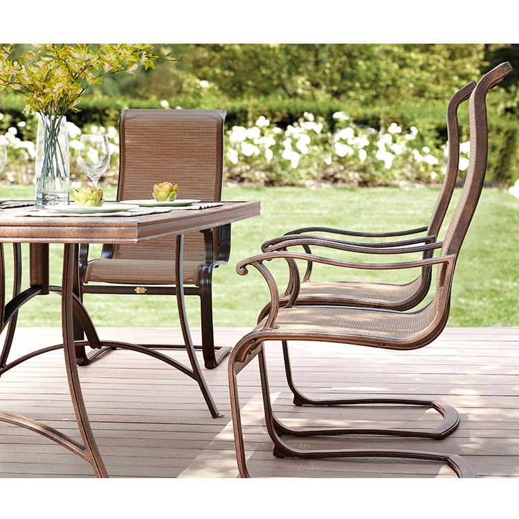 High Quality Alum Sling Patio Set Table And Chairs For Outdoor